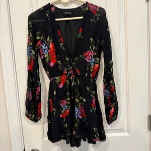 Yumi Kim Naomi Romper It’s Magic Black Floral Pattern